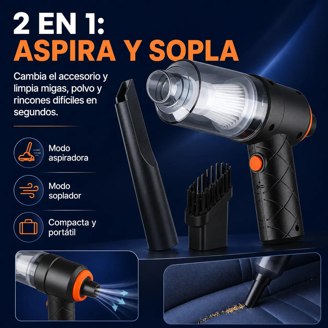 DryGo - Aspirador Portatil con Soplador